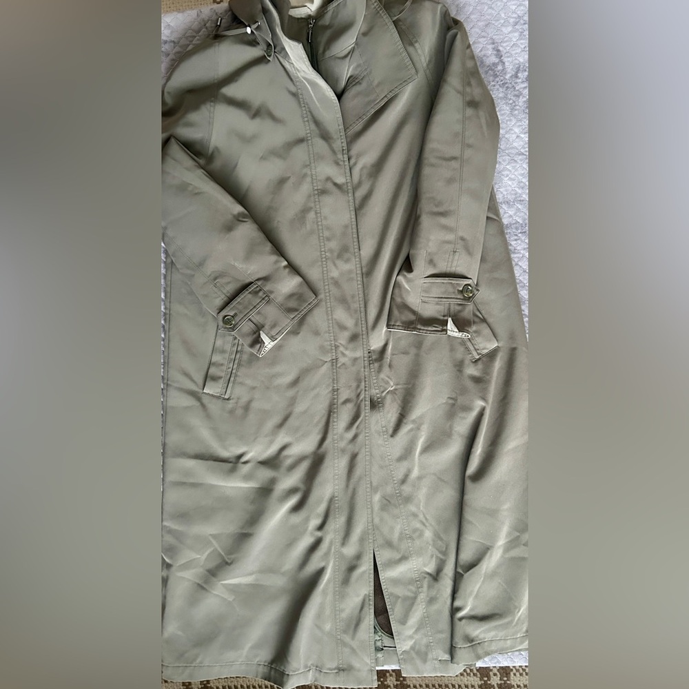 Worthington Olive Green Long Coat with Removable Liner